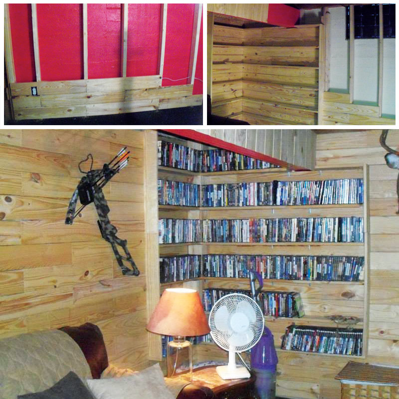 DYI Wooden Pallet Man Cave - Custom DVD Rack