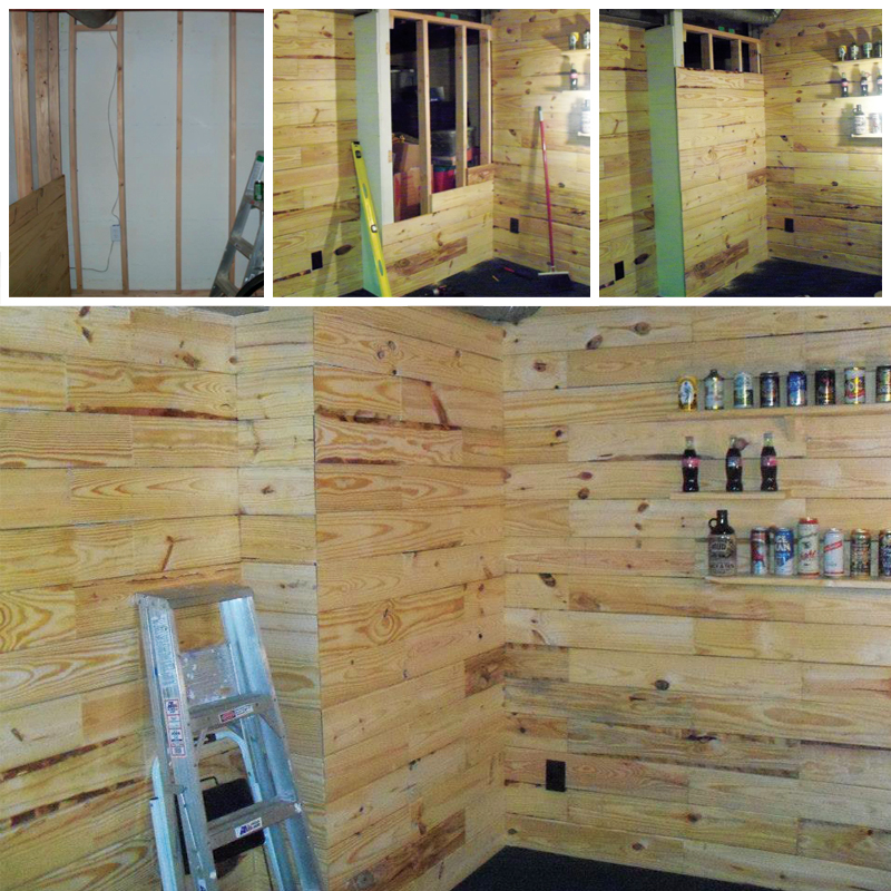 DIY Wooden Pallet Man Cave - Custom Made Pallet Wall